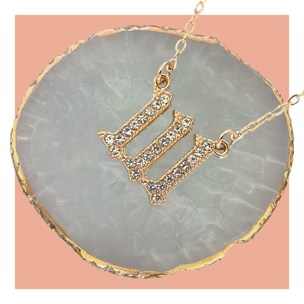 111 Angel Number Necklace Gold Plated Rhinestone Pendant & Cable Chain Jewelry